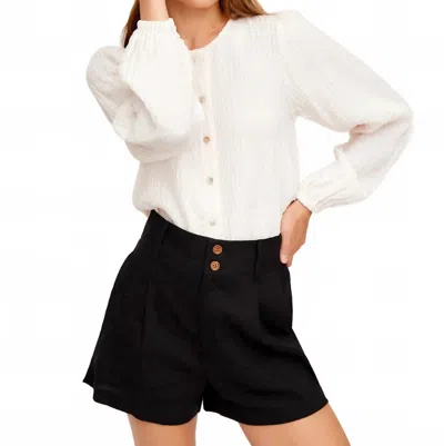 Fifteen Twenty Aubrey Button-up Blouse In Cream In White