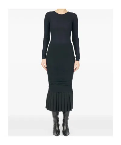 Mm6 Maison Margiela Black Tshirt With Numeric Patch And Tape Detail In Black