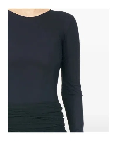 Mm6 Maison Margiela Black Tshirt With Numeric Patch And Tape Detail In Black