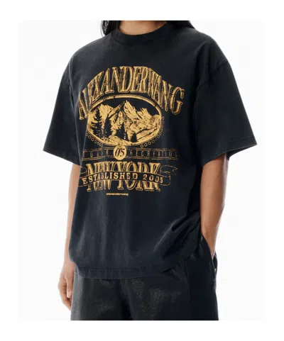 Alexander Wang T-shirt Mit Grafischem Print In Black
