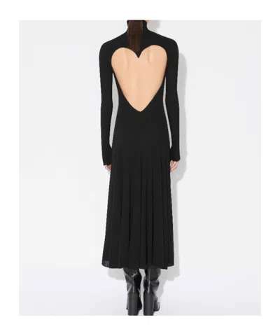 Alaïa Alaia Abito In Jersey Fluido Con Cuore In Black
