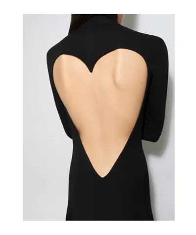 Alaïa Alaia Abito In Jersey Fluido Con Cuore In Black