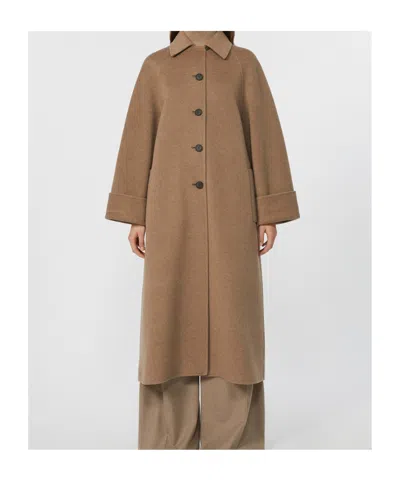 Max Mara Centro Belted Cashmere Coat In Brown