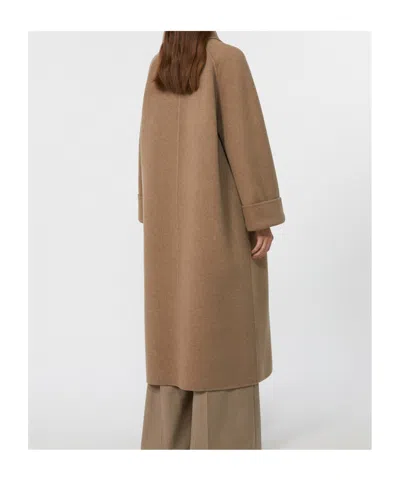Max Mara Centro Belted Cashmere Coat In Brown