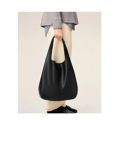 Ami Alexandre Mattiussi Etienne Black Shoulder Bag With Logo Print On The Front In Leather Woman