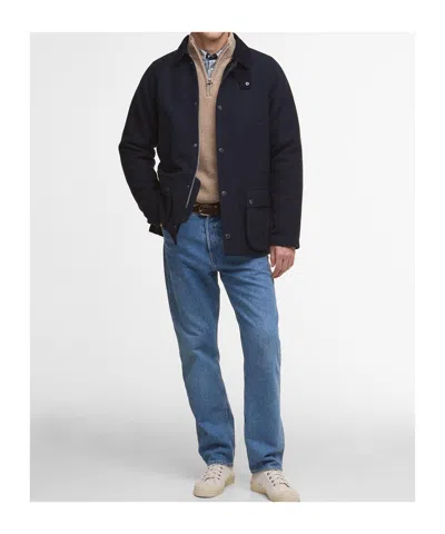 Barbour Bedale Wool Jacket In Blue