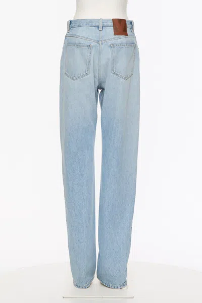Valentino Logo Patch Straight Leg Jeans In Blue