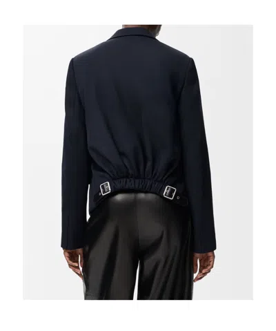 Loewe Womens Navy Blue Tailored Wool-blend Jacket In Blue