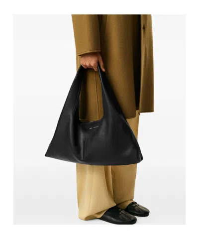 Ami Alexandre Mattiussi Etienne Leather Trapezoid Shoulder Bag In Black