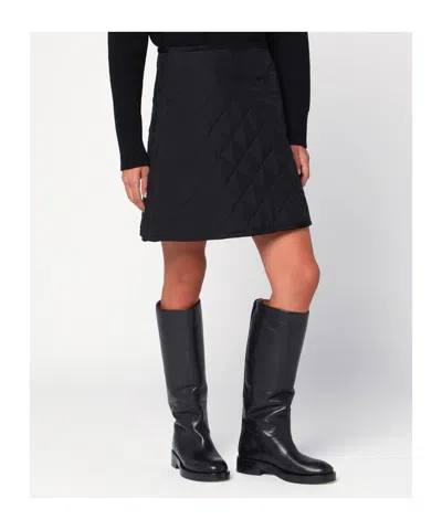 Jil Sander Black Quilted Skirt In Black