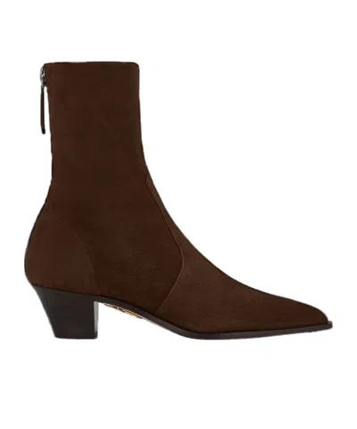 Aquazzura Pointed Ankle Boots In Brown