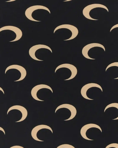 Marine Serre Black Stretch Jersey Moon Top In Black