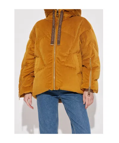 Khrisjoy Long Sleeve Down Jacket In Orange