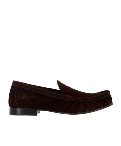 Miu Miu Round-toe Loafers In Brown