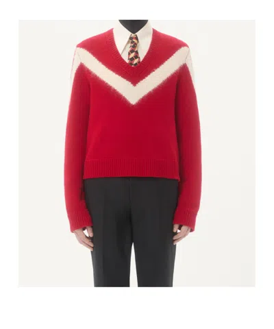 Valentino Garavani Intarsia Wool Jumper In Red