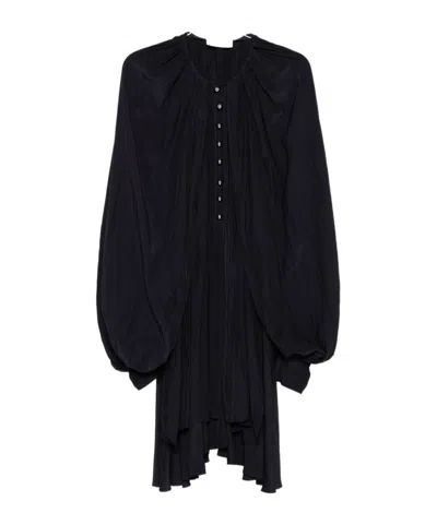 Lanvin Women Short Pleated Dress In Black