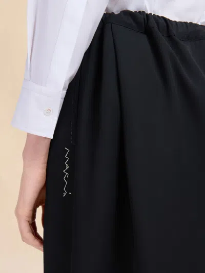 Marni Black Batavia Wool Low-crotch Trousers In Black