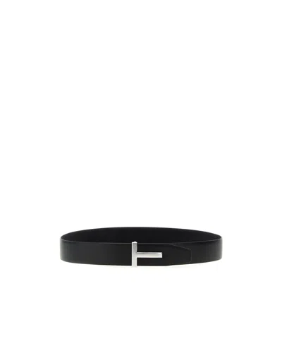 Tom Ford Logo Reversible Belt Belts Multicolor In Black