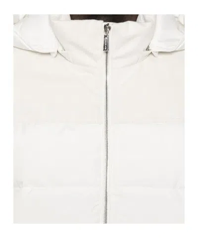 Moorer Quilted Hooded Jacket Side Pockets In Multi