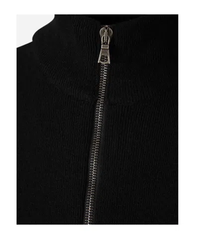 Palm Angels Logo Embroidered Zipped Sweatshirt In Black