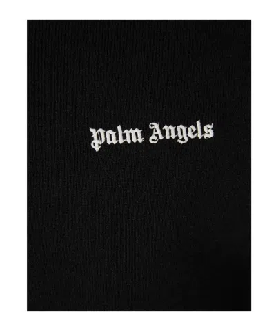 Palm Angels Logo Embroidered Zipped Sweatshirt In Black