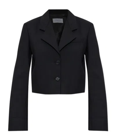 Off-white Logo-print Cropped Blazer In Black