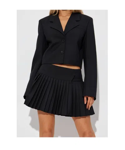 Off-white Logo-print Cropped Blazer In Black