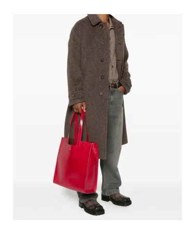 Bally Double Handle Shoulder Bag In Red