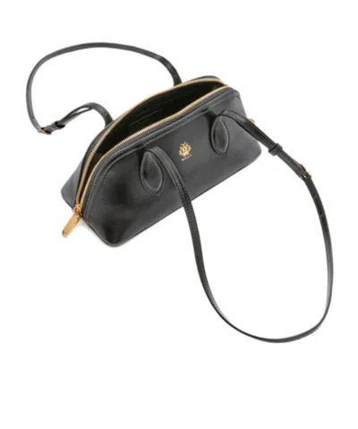 Bally Leather Shoulder Bag Adjustable Strap In Black