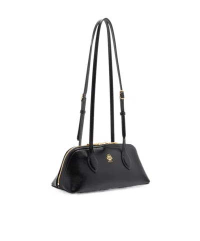 Bally Leather Shoulder Bag Adjustable Strap In Black