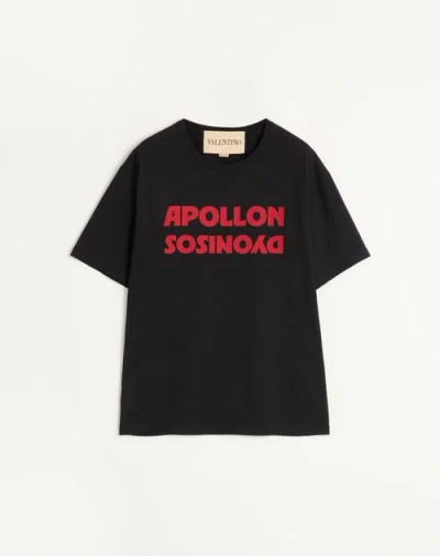 Valentino Garavani Printed Cotton T-shirt In Black