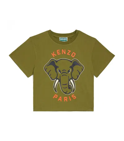 Kenzo Cotton Elephant T-shirt In Green