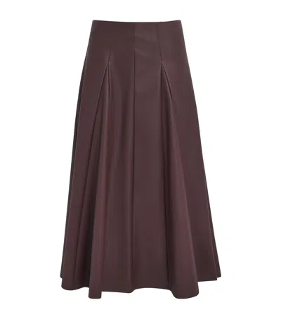 Mm Max Mara Faux Leather Nocera Maxi Skirt In Brown