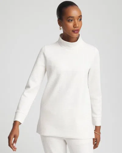 Chico's Scuba Mockneck Tunic In White In White