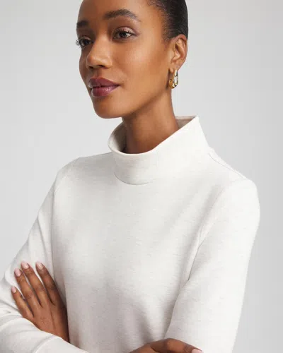 Chico's Scuba Mockneck Tunic In White In White