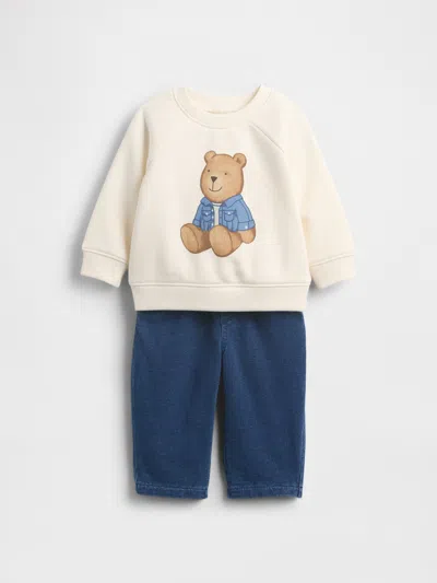 Gap Baby Vintagesoft Brannan Bear Sweat Set In White
