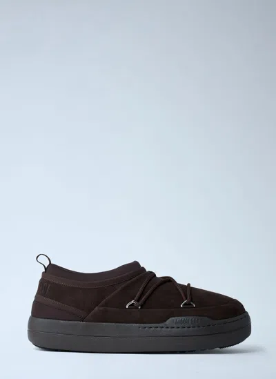 Moon Boot Brown Suede Mb Park Icon Slip Ons In Multi