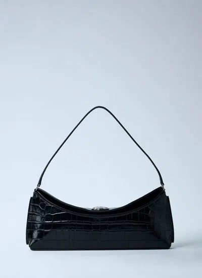 Jacquemus Le Calisson Crocodile-effect Leather Shoulder Bag In Black