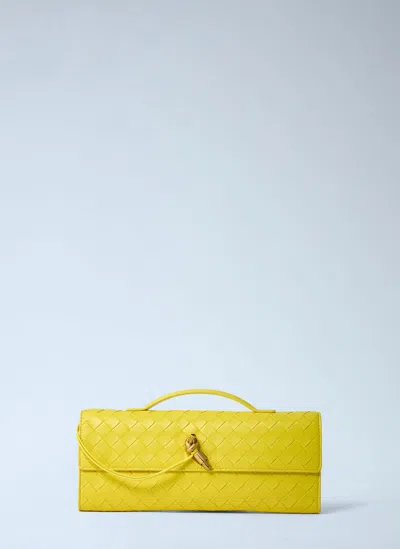 Bottega Veneta Long Andiamo Clutch Bag With Handle In Yellow