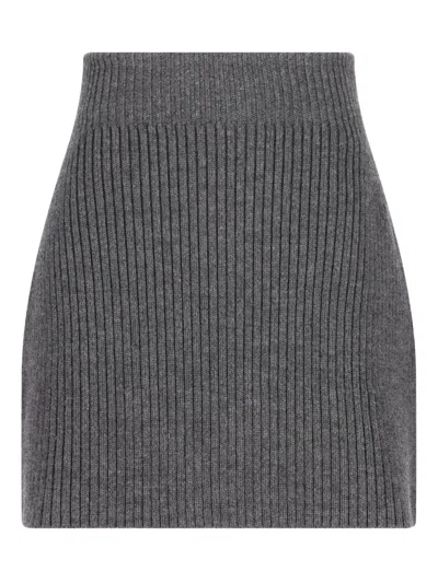 Givenchy Ribbed-knit Wool And Alpaca-blend Miniskirt In Gray