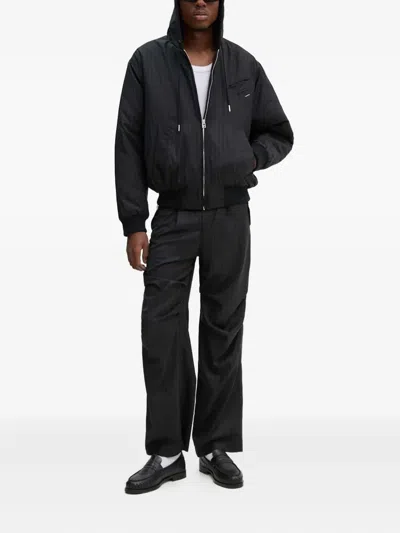 Bluemarble Black Hooded Bomber Jacket In Black