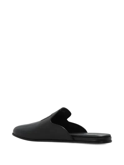 Givenchy Calfskin Logo-label Slippers In Black
