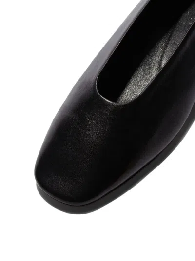 Aeyde Ida Leather Square-toe Ballerina Flats In Black