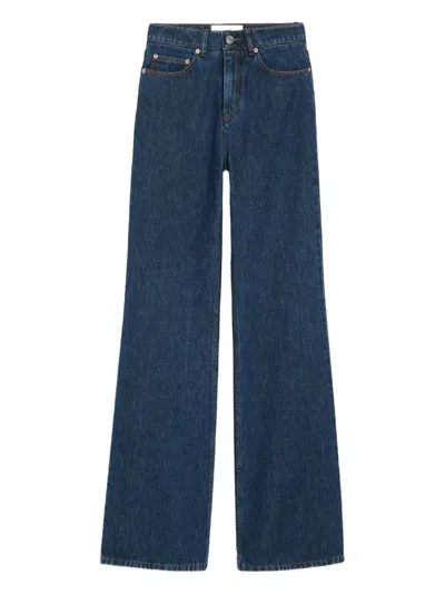 Ami Alexandre Mattiussi Wide Leg Denim Trousers Featuring Pockets In Blue