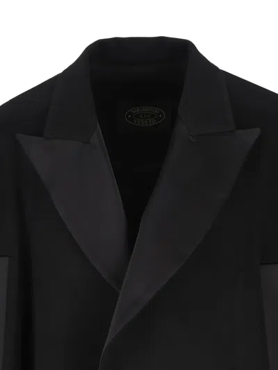Il Tabarro Double-breasted Wool Cape In Black