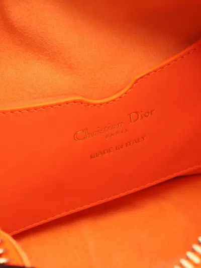Pre-owned Dior 2000-2025 Small Lambskin Cannage  Vibe Hobo Satchel In Orange