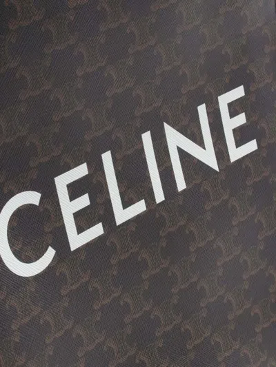 Pre-owned Celine 2021 Small Triomphe Coated Canvas Vertical Cabas Tote Satchel In Brown