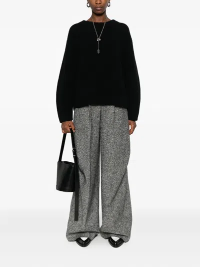 Boboutic Round-neck Wool Sweater In Black