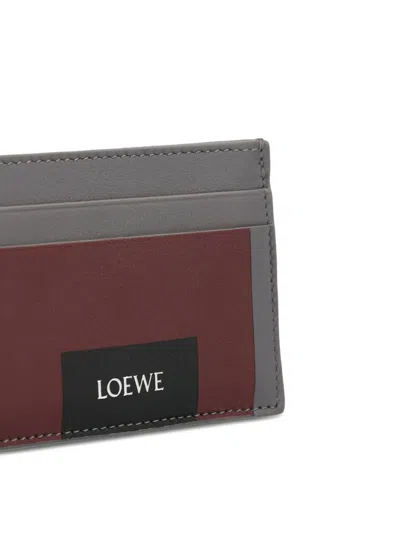 Loewe Plain Cardholder In Nappa Calfskin In Gray