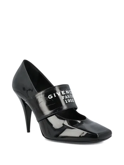 Givenchy Tape Sliced Square Pumps In Patent Leather In Black